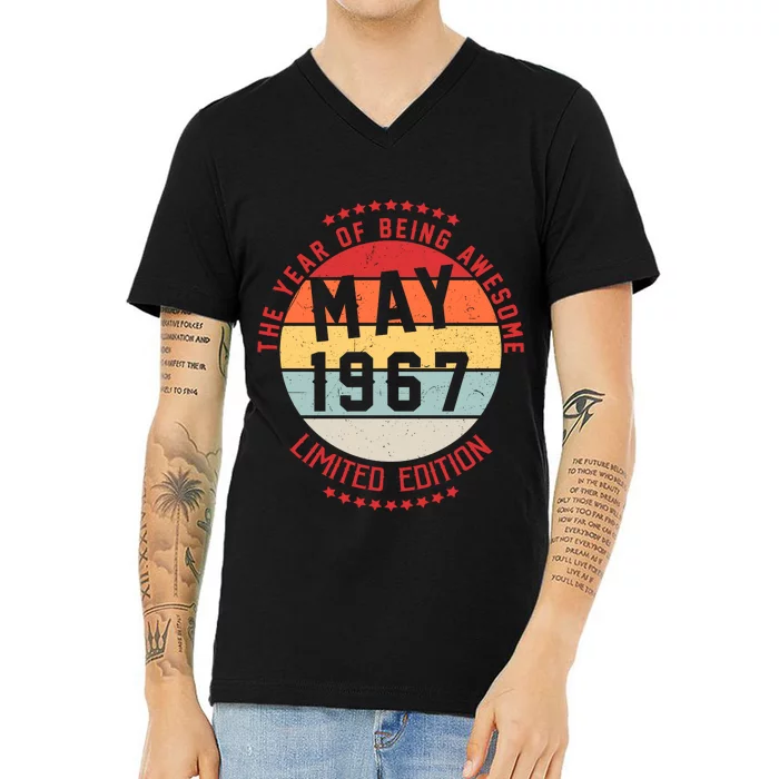 May 1967 Birthday The Year Of Being Awesome Gift V-Neck T-Shirt