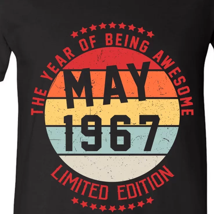 May 1967 Birthday The Year Of Being Awesome Gift V-Neck T-Shirt