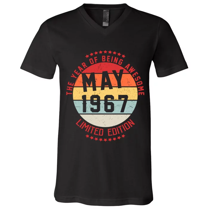 May 1967 Birthday The Year Of Being Awesome Gift V-Neck T-Shirt