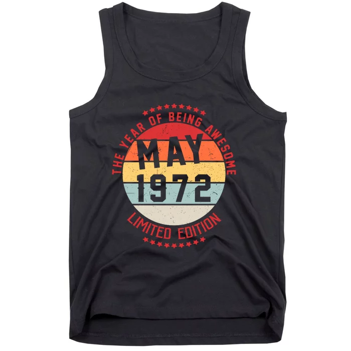 May 1972 Birthday The Year Of Being Awesome Gift Tank Top