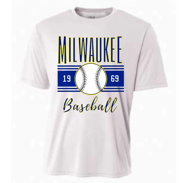 Milwaukee 1969 Baseball Lover Baseball Player Retro Sporty Cooling Performance Crew T-Shirt