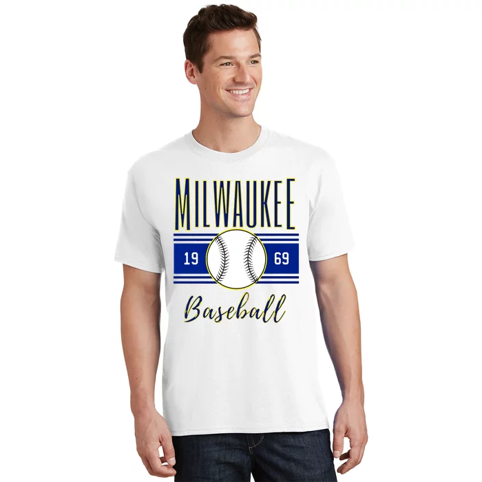 Milwaukee 1969 Baseball Lover Baseball Player Retro Sporty T-Shirt