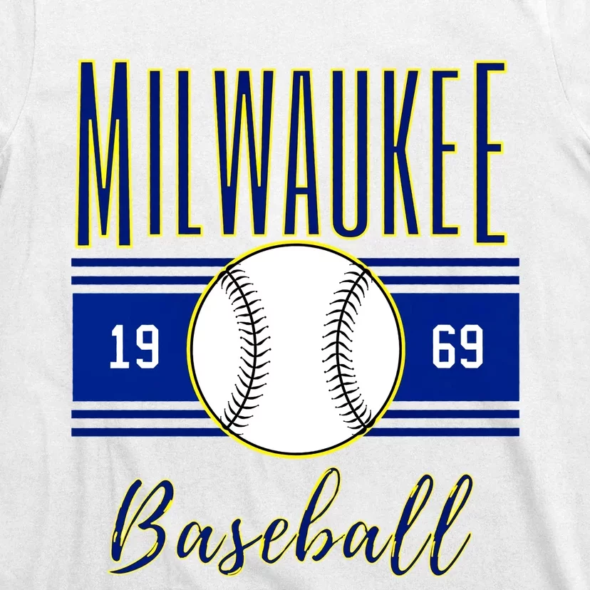 Milwaukee 1969 Baseball Lover Baseball Player Retro Sporty T-Shirt