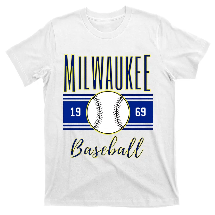 Milwaukee 1969 Baseball Lover Baseball Player Retro Sporty T-Shirt