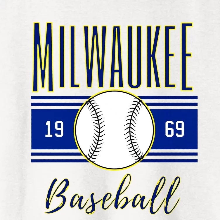 Milwaukee 1969 Baseball Lover Baseball Player Retro Sporty Women's Crop Top Tee