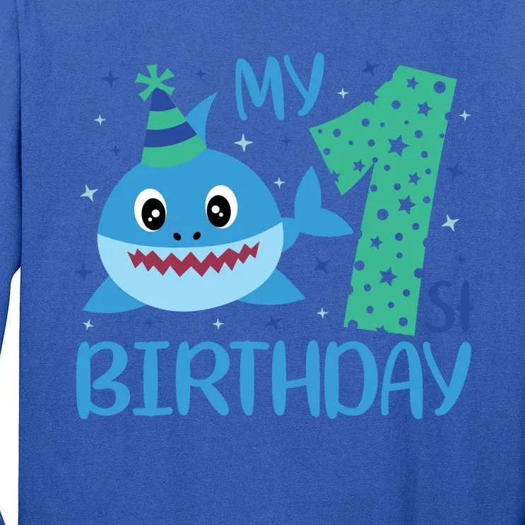 My 1st Birthday Sharks Gift For Birthday Tall Long Sleeve T-Shirt