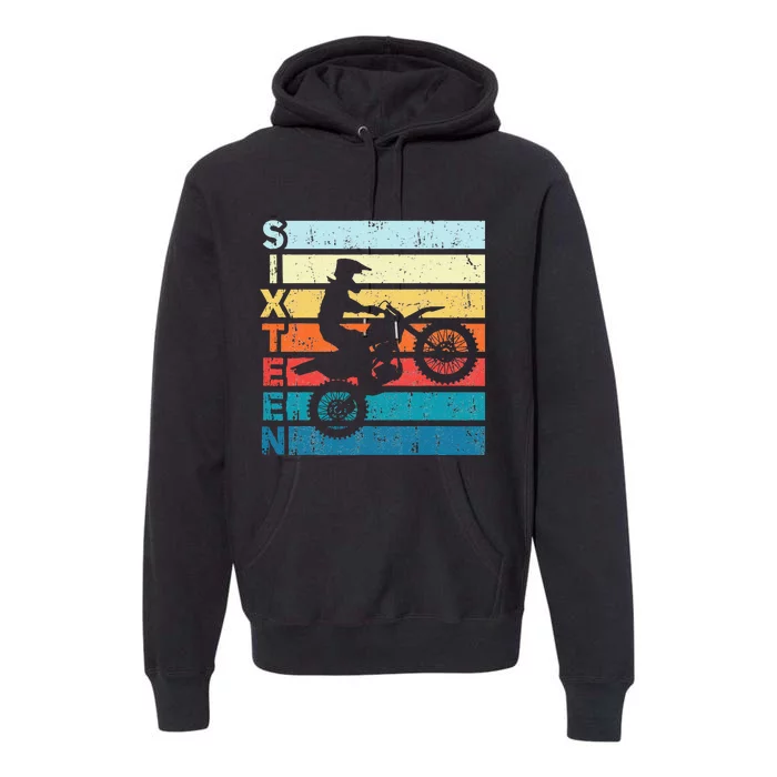 Motocross 16th Birthday Party MX Dirt Bike Birthday Premium Hoodie