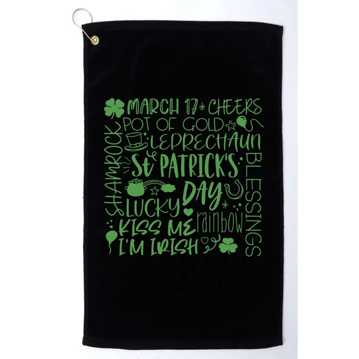 March 17th Cheers Pot Of Gold Leaprechaun Saint Patrick's Day Lucky Day Platinum Collection Golf Towel