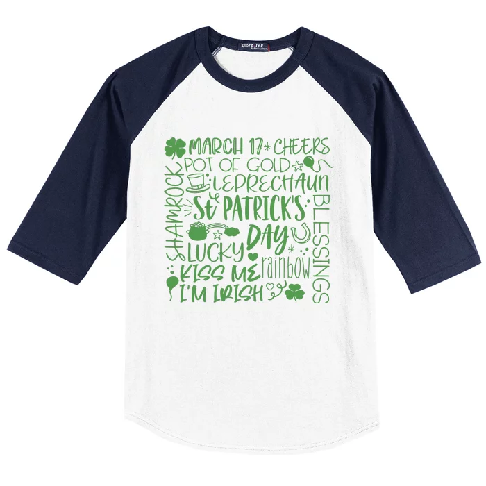 March 17th Cheers Pot Of Gold Leaprechaun Saint Patrick's Day Lucky Day Baseball Sleeve Shirt