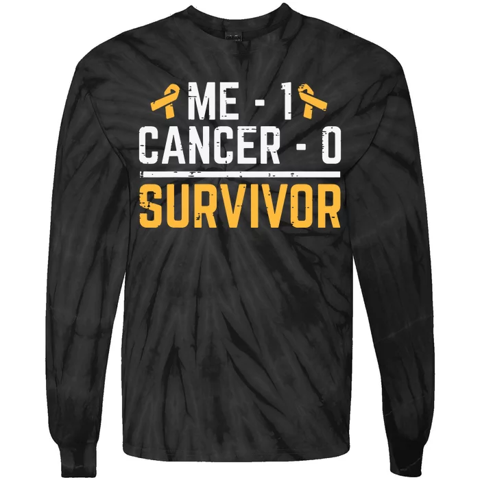 Me 1 Childhood Cancer 0 Survivor Awareness Boy Tie-Dye Long Sleeve Shirt