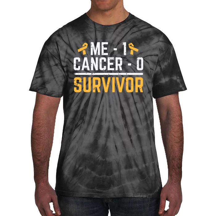 Me 1 Childhood Cancer 0 Survivor Awareness Boy Tie-Dye T-Shirt