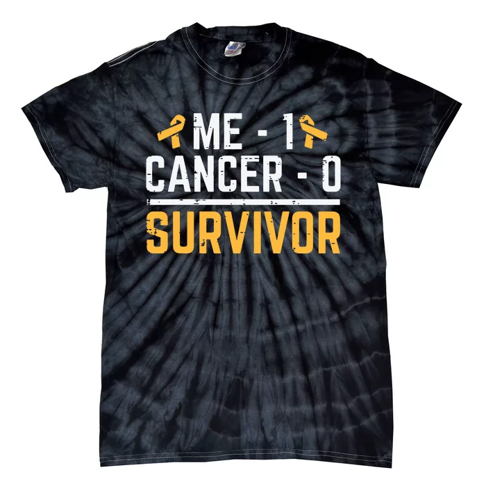 Me 1 Childhood Cancer 0 Survivor Awareness Boy Tie-Dye T-Shirt