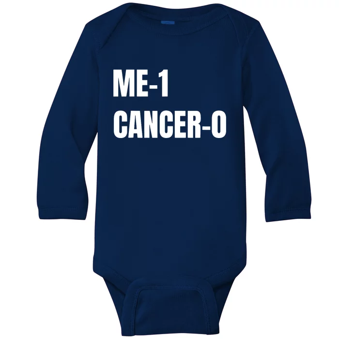 Me 1 Cancer 0 I Beat Cancer Brave Survivor Baby Long Sleeve Bodysuit