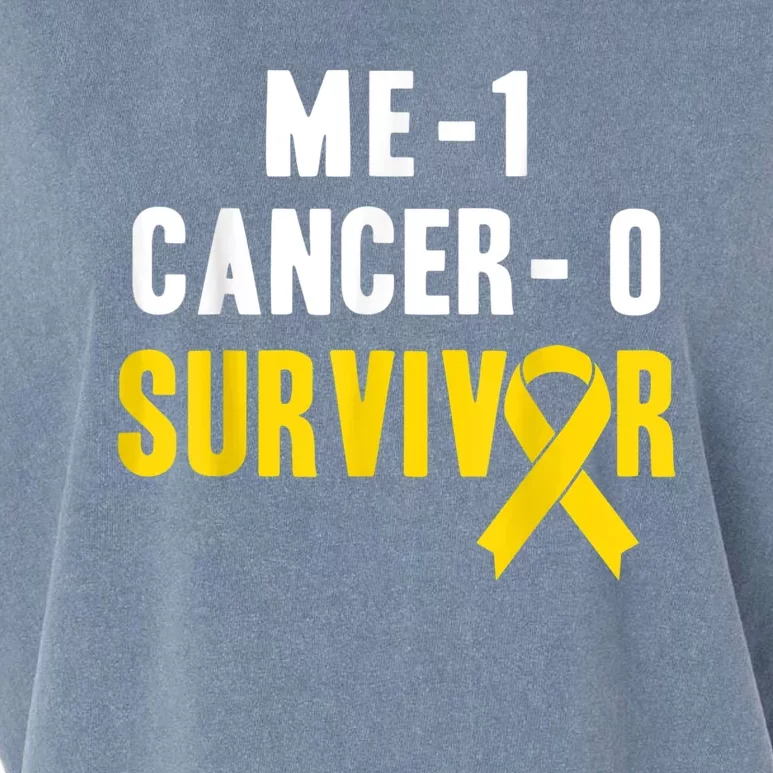 Me 1 Cancer 0 Childhood Cancer Survivor Garment-Dyed Women's Muscle Tee