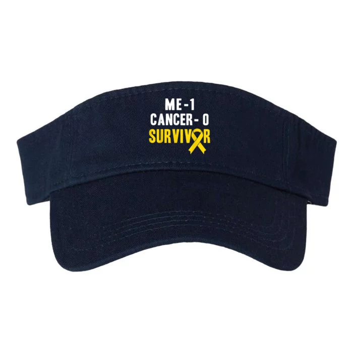 Me 1 Cancer 0 Childhood Cancer Survivor Valucap Bio-Washed Visor