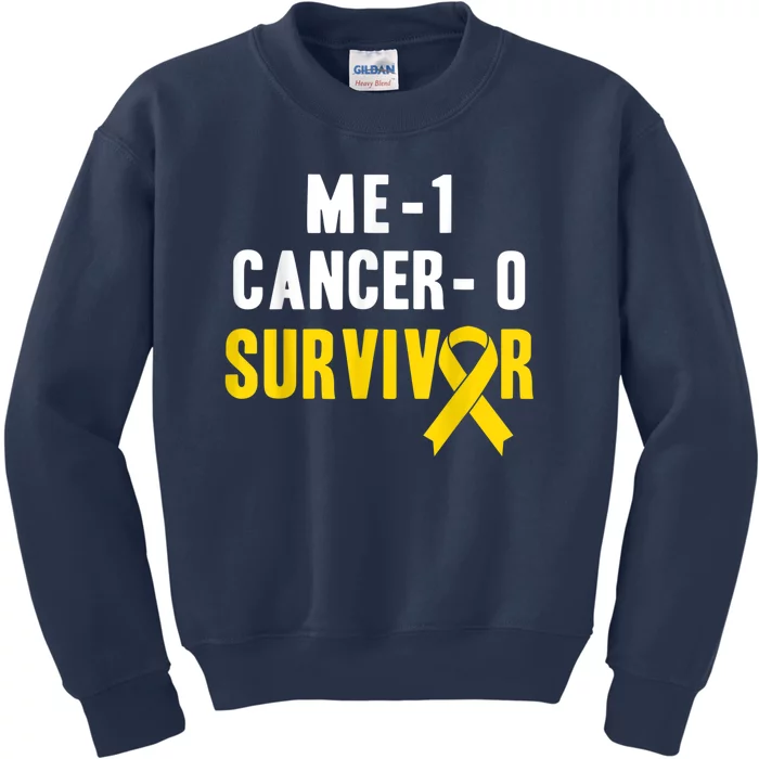 Me 1 Cancer 0 Childhood Cancer Survivor Kids Sweatshirt