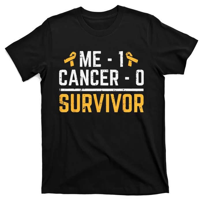 Me 1 Childhood Cancer 0 Survivor Awareness T-Shirt