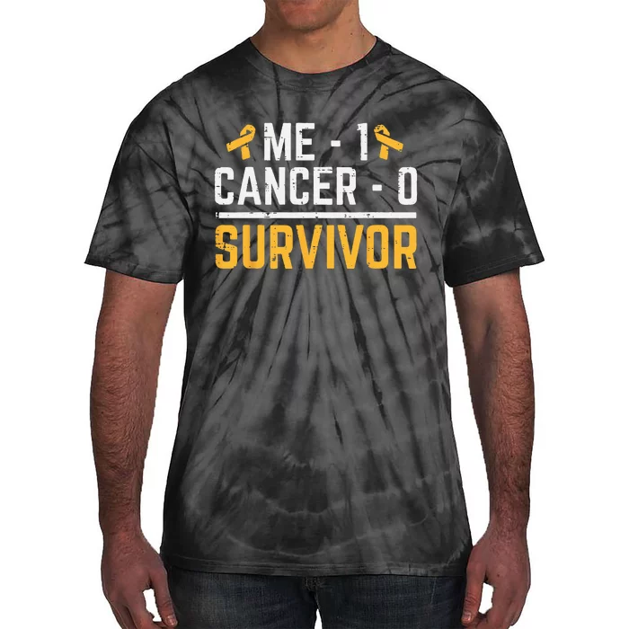 Me 1 Childhood Cancer 0 Survivor Awareness Tie-Dye T-Shirt