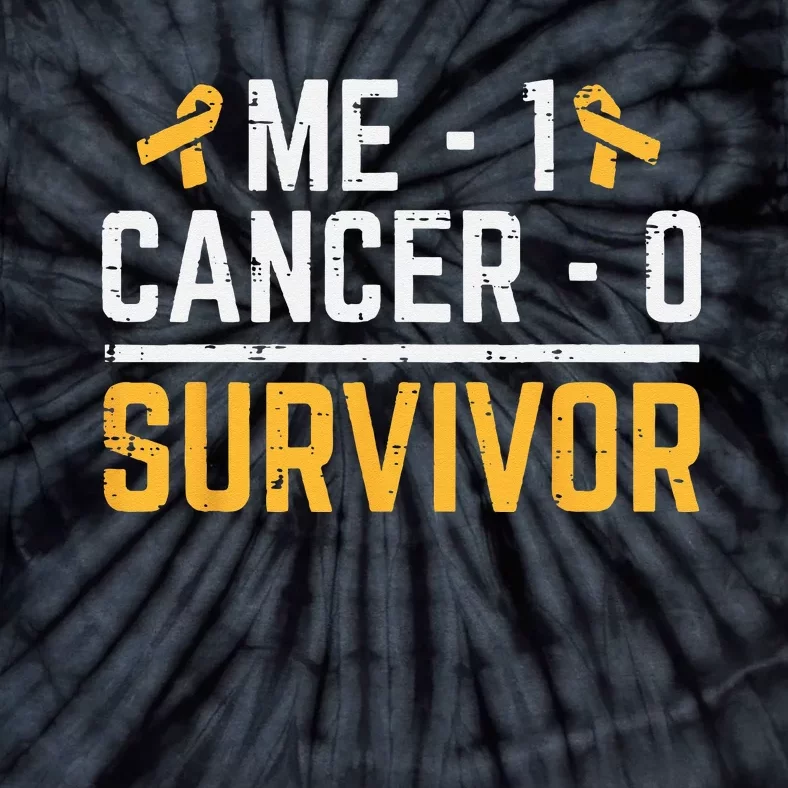 Me 1 Childhood Cancer 0 Survivor Awareness Tie-Dye T-Shirt