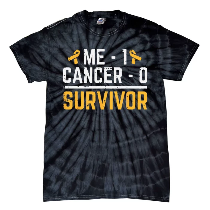 Me 1 Childhood Cancer 0 Survivor Awareness Tie-Dye T-Shirt