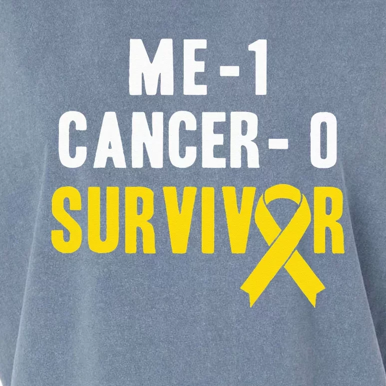 Me 1 Cancer 0 Childhood Cancer Survivor Garment-Dyed Women's Muscle Tee