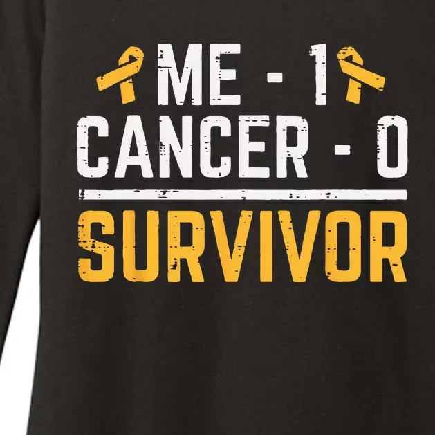 Me 1 Childhood Cancer 0 Survivor Awareness Womens CVC Long Sleeve Shirt