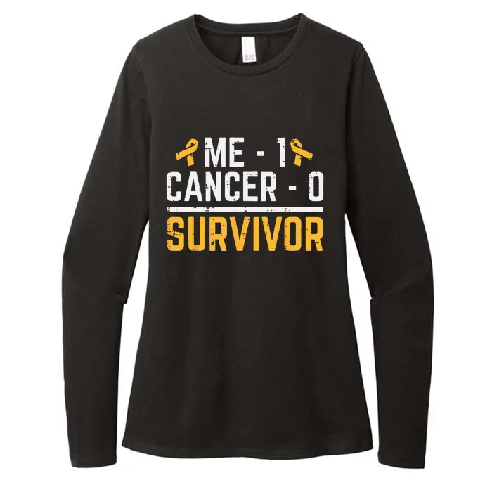 Me 1 Childhood Cancer 0 Survivor Awareness Womens CVC Long Sleeve Shirt