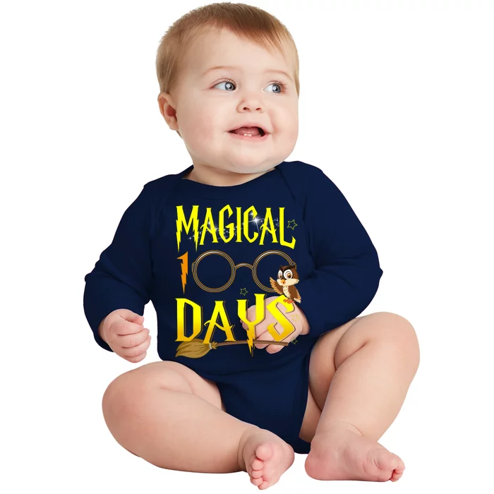 Magical 100 Days Of School Baby Long Sleeve Bodysuit