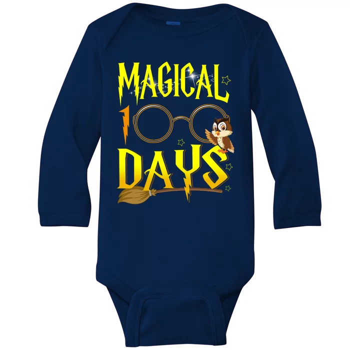 Magical 100 Days Of School Baby Long Sleeve Bodysuit