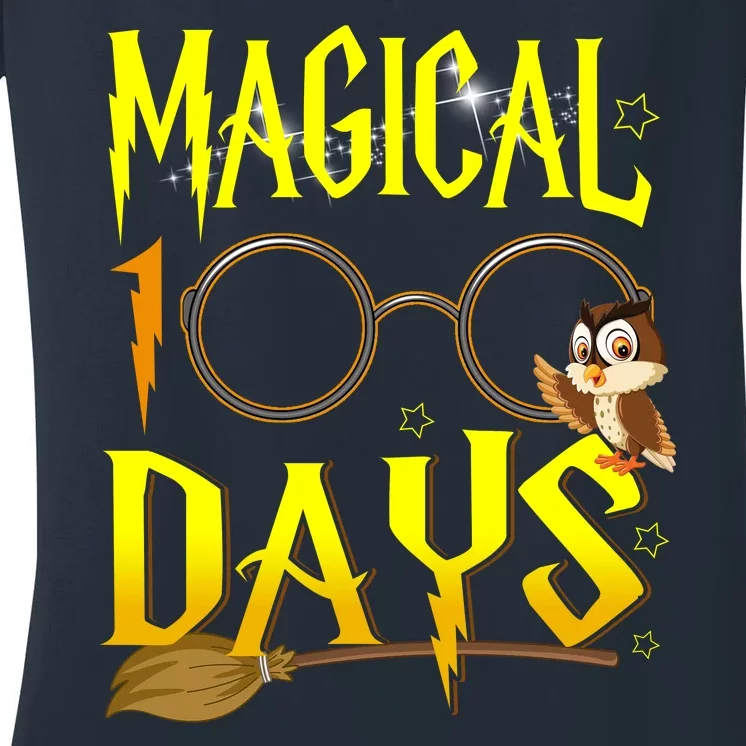 Magical 100 Days Of School Women's V-Neck T-Shirt