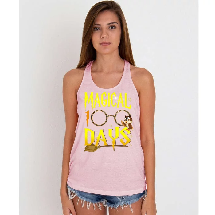 Magical 100 Days Of School Women's Knotted Racerback Tank