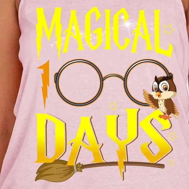 Magical 100 Days Of School Women's Knotted Racerback Tank