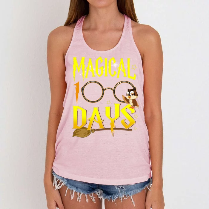 Magical 100 Days Of School Women's Knotted Racerback Tank