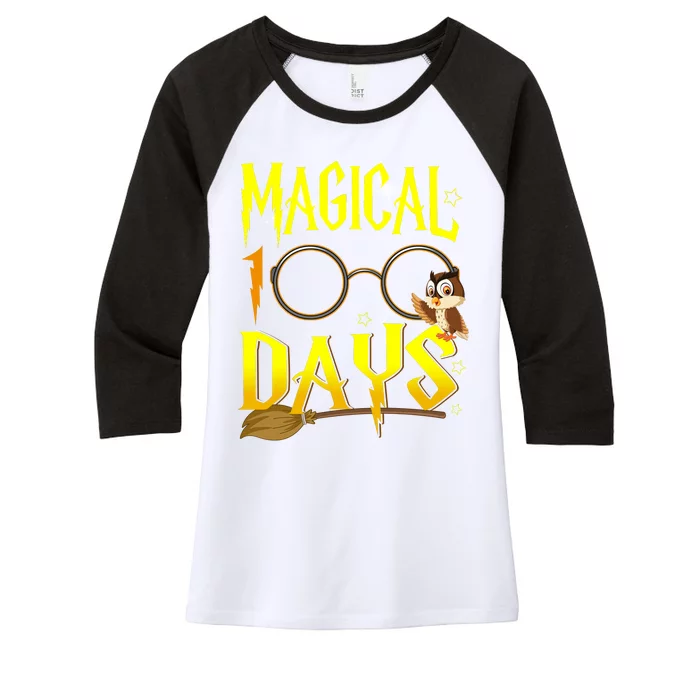 Magical 100 Days Of School Women's Tri-Blend 3/4-Sleeve Raglan Shirt