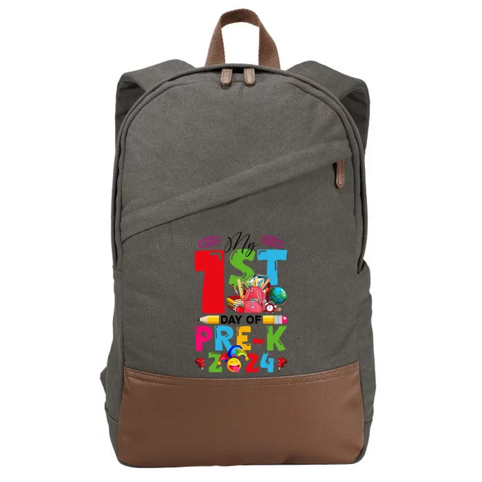 My 1st Day Of Prek 2024 Preschool Student Back To School Gift Cotton Canvas Backpack