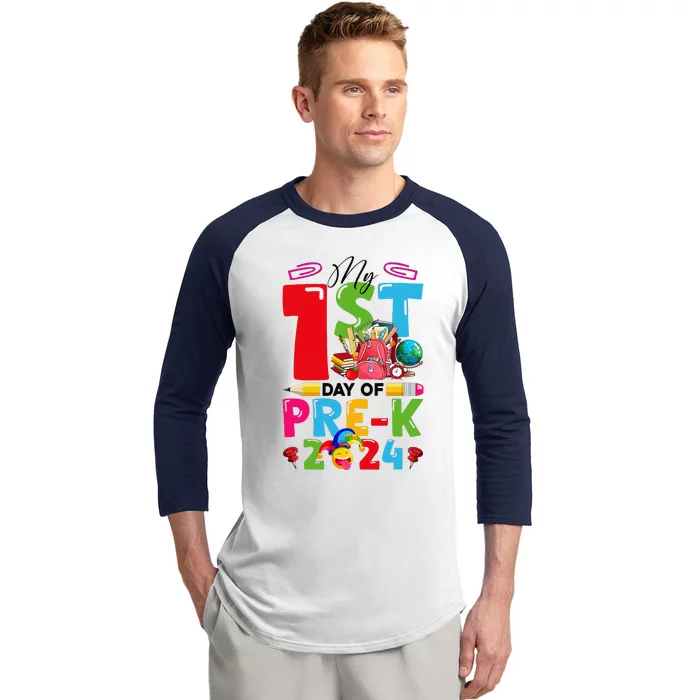 My 1st Day Of Prek 2024 Preschool Student Back To School Gift Baseball Sleeve Shirt