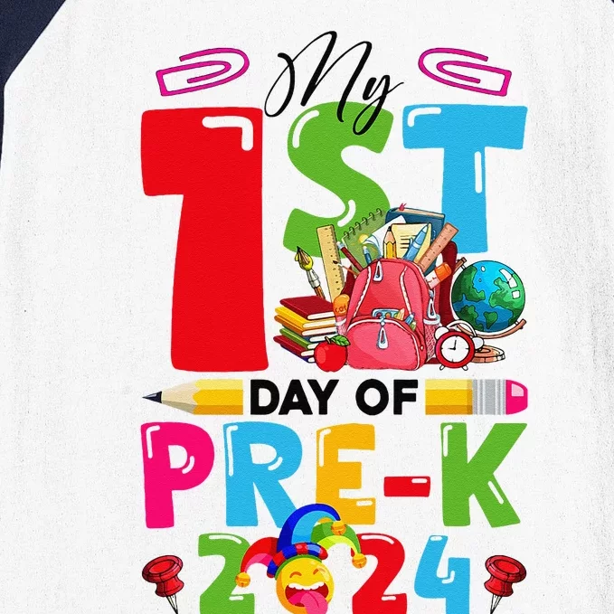 My 1st Day Of Prek 2024 Preschool Student Back To School Gift Baseball Sleeve Shirt