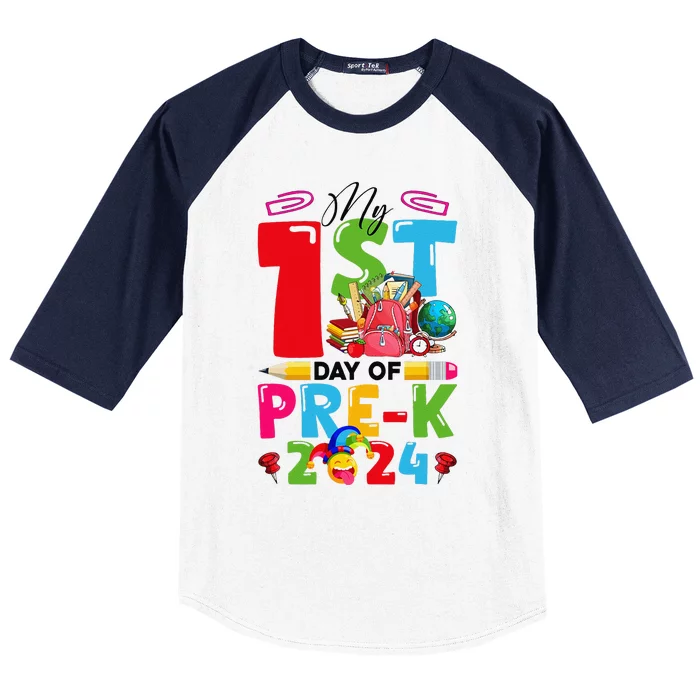 My 1st Day Of Prek 2024 Preschool Student Back To School Gift Baseball Sleeve Shirt