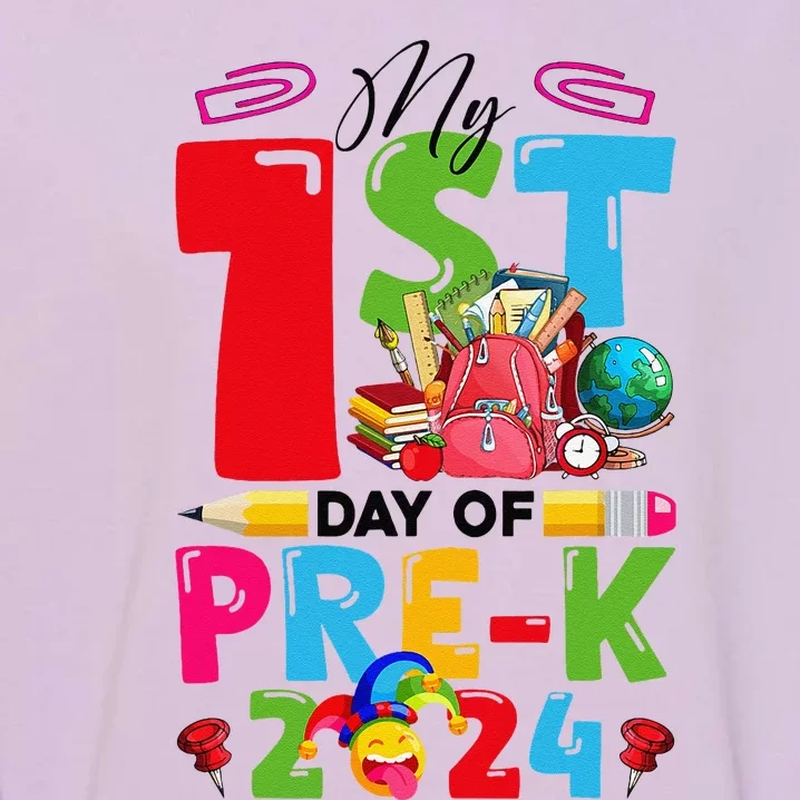 My 1st Day Of Prek 2024 Preschool Student Back To School Gift Garment-Dyed Sweatshirt