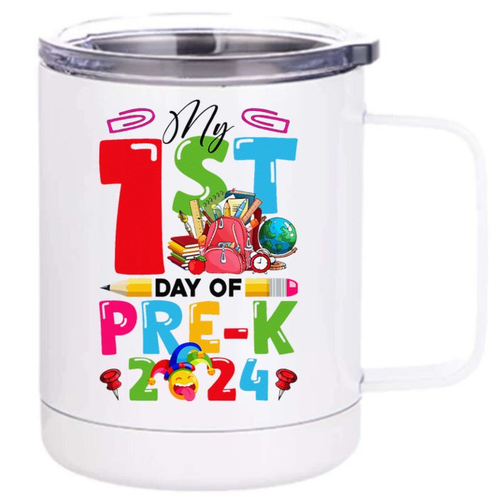 My 1st Day Of Prek 2024 Preschool Student Back To School Gift Front & Back 12oz Stainless Steel Tumbler Cup