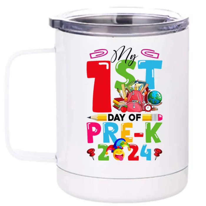 My 1st Day Of Prek 2024 Preschool Student Back To School Gift Front & Back 12oz Stainless Steel Tumbler Cup