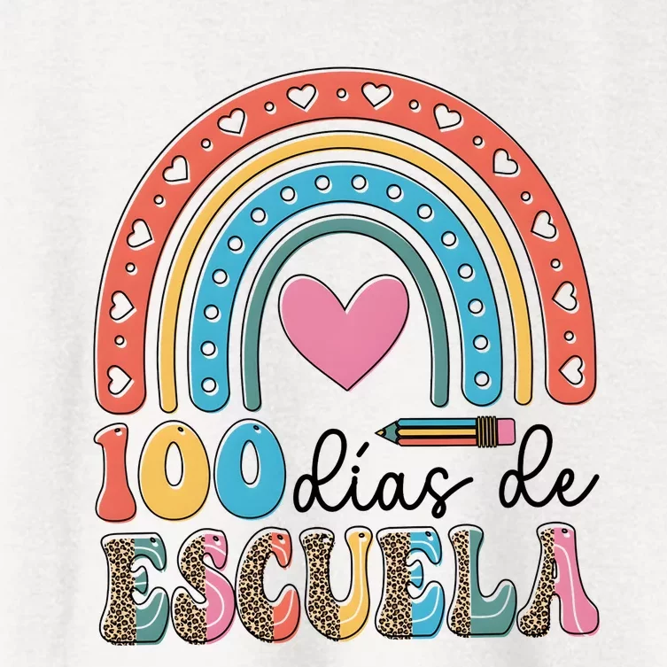 Maestra 100 DíAs De Escuela 100 Days Of School Spanish Women's Crop Top Tee