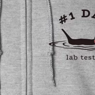 Men 1 Dad Lab Tested Pun Labrador Retriever Dog Owner Full Zip Hoodie