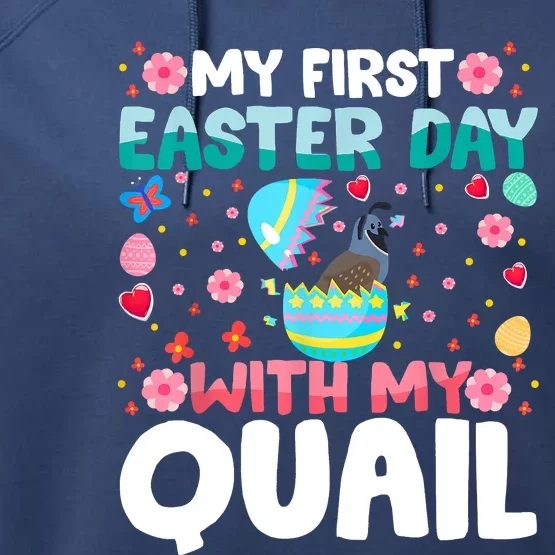 My 1st Easter Day Quail Easter Day Performance Fleece Hoodie