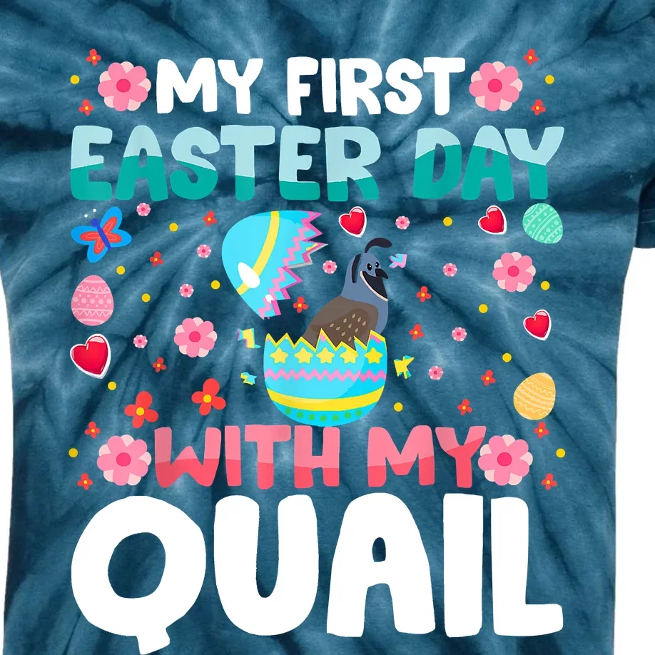 My 1st Easter Day Quail Easter Day Kids Tie-Dye T-Shirt