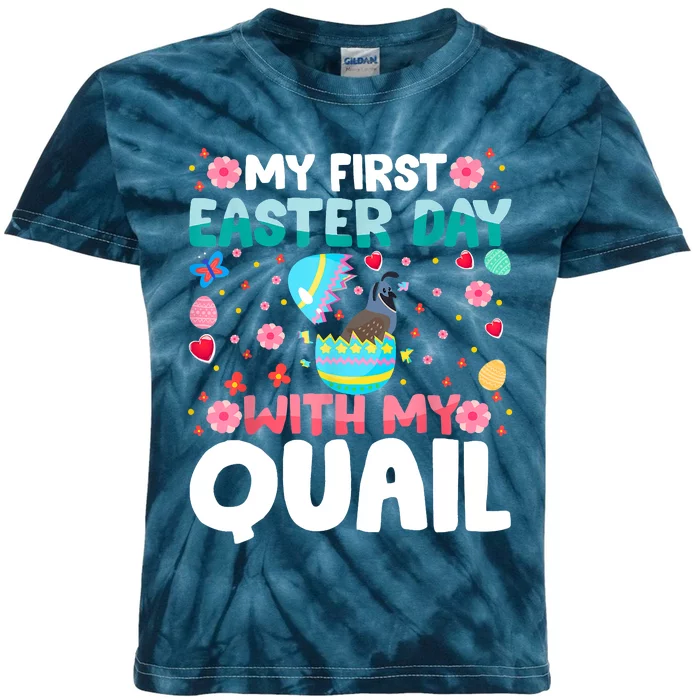 My 1st Easter Day Quail Easter Day Kids Tie-Dye T-Shirt