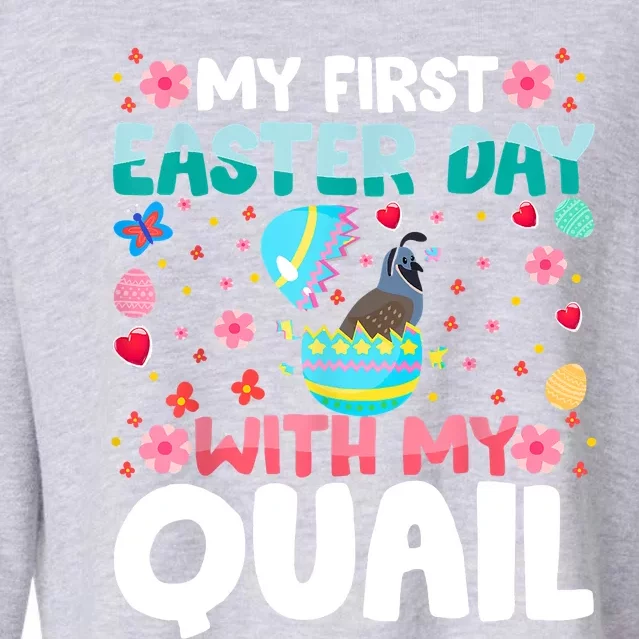 My 1st Easter Day Quail Easter Day Cropped Pullover Crew