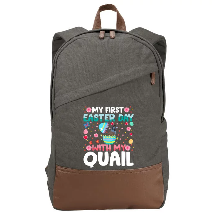 My 1st Easter Day Quail Easter Day Cotton Canvas Backpack