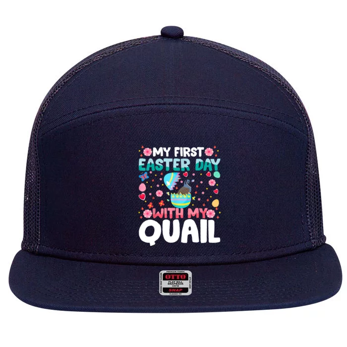 My 1st Easter Day Quail Easter Day 7 Panel Mesh Trucker Snapback Hat