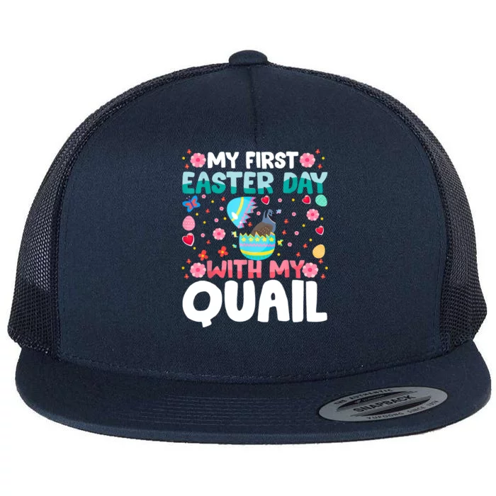 My 1st Easter Day Quail Easter Day Flat Bill Trucker Hat